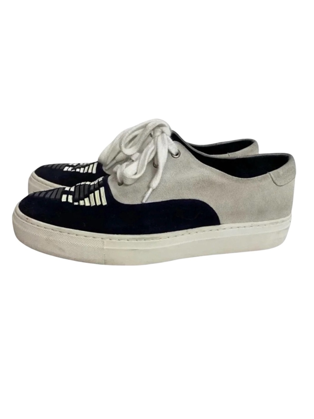 Toga Virilis Suede Leather Sneakers Shoes Mens 6 Euro 39 Gray White Black
